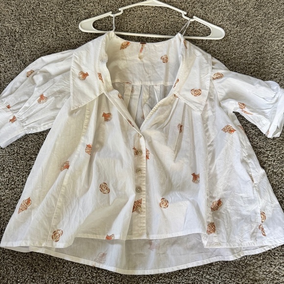 NWOT Free People lover printed blouse - SZ XS - Picture 5 of 8